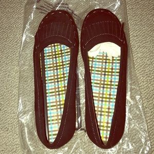 Lands end suede black flats